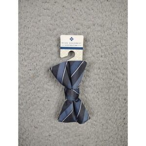 Ryan Seacrest Distinction Bow Tie Mens One Size Blue Gray Matera Stripe Pre-Tied